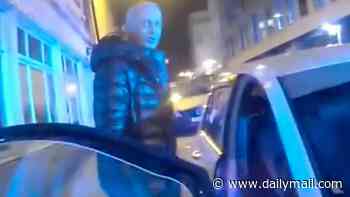 Chilling moment fake taxi driver snatches drunk woman off the streets and bundles her into his car before police swoop as he is jailed for seven years