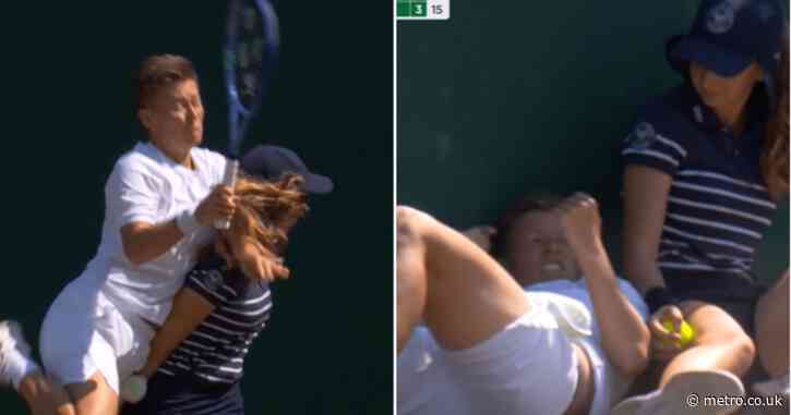 Wimbledon star requires medical attention after colliding with ball girl