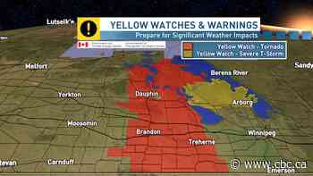 Tornado watch issued for parts of Manitoba