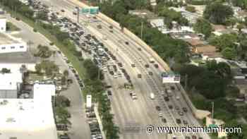 Crash closes southbound lanes of I-95 near Golden Glades in Miami-Dade