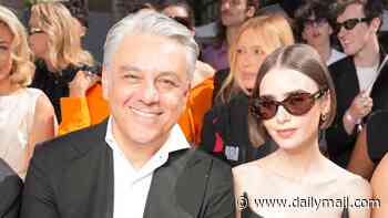 Lily Collins fans are left furious as she is 'shoved' by CEO while sitting front row at Paris Fashion Week show