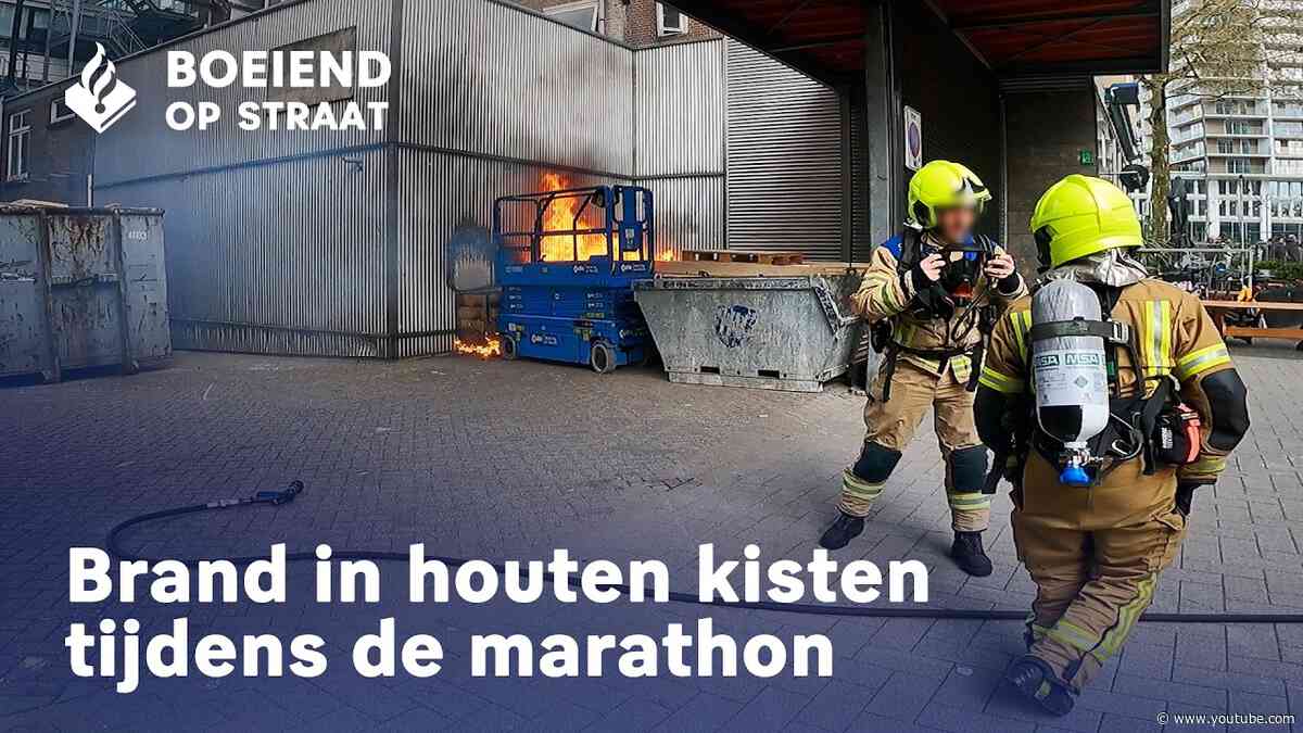 Brand tijdens marathon | Brandweer | Deur openzagen - Boeiend op Straat
