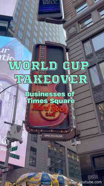 Businesses of the World Cup featuring Hard Rock New York ⚽️🔥#TimesSquare #NYC #WorldCup2026