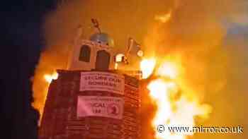 Man charged after replica of mosque placed on bonfire in Northern Ireland