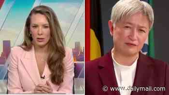 Sky News host accuses Penny Wong of double standards in tense live TV clash about Albanese podcast