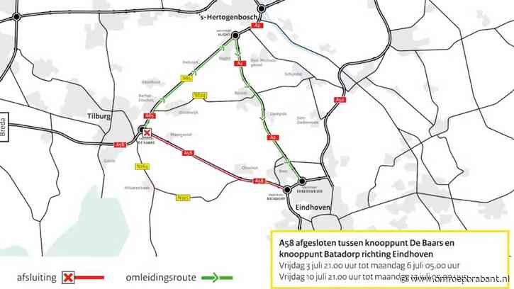 Hinder op de A58 komend weekend, dit is de oorzaak