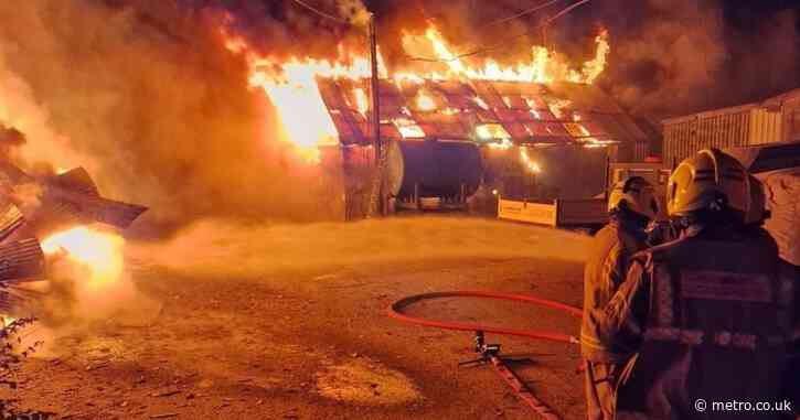 Fire tears through industrial unit in area with ‘limited water supply’