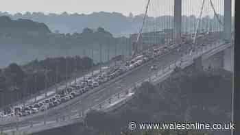 All traffic held on Severn Bridge following crash