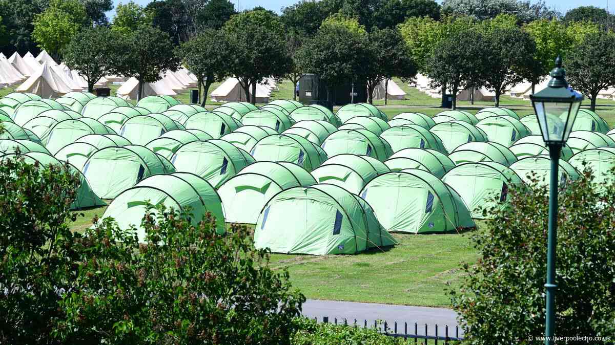 Rows of tents spotted at park in Merseyside