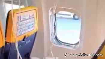 Passenger is sucked out of Ryanair plane window 'up to his shoulders' and has to be pulled back in by other travellers during flight to Germany