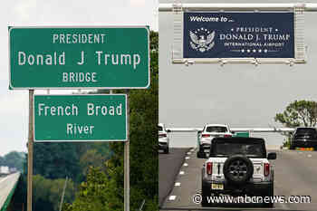 On the same day, a Florida airport and a Tennessee bridge are renamed after Trump