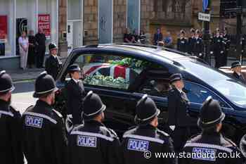 Police form guard of honour at funeral of young officer fatally injured on duty