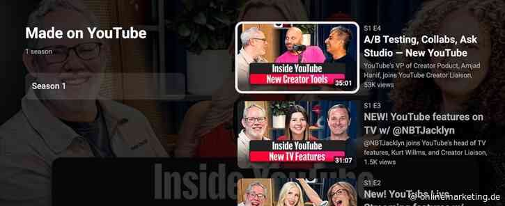 YouTube führt Shows ein: Endlich gibt es Staffeln und Episoden wie bei Streaming-Diensten