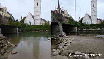 Die Amper vor vier Wochen und heute: So wenig Wasser wie noch nie