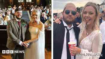 Newlyweds celebrate with thousands of Pitbull fans