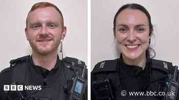PCs rushed to help man on fire, dousing him in lake