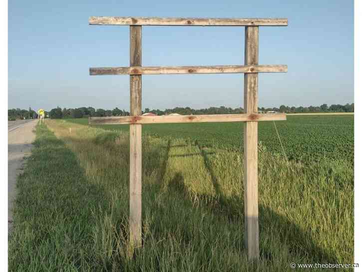 Crime Stoppers sign missing in Thedford: police