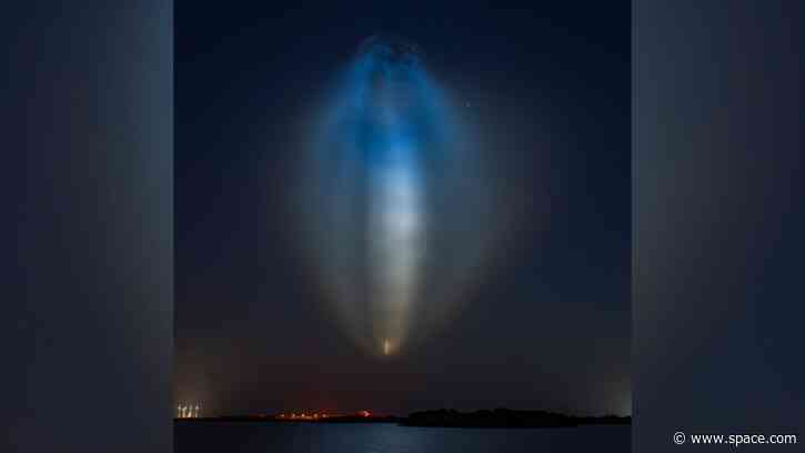 SpaceX launch creates colorful 'jellyfish' in the night sky | Space photo of the day for July 10, 2026