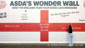 Asda builds giant 'Wonderwall' as England fans rally behind Three Lions ahead of Norway clash