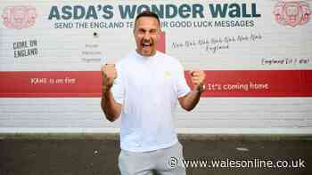 Asda builds giant 'Wonderwall' as England fans rally behind Three Lions ahead of Norway clash