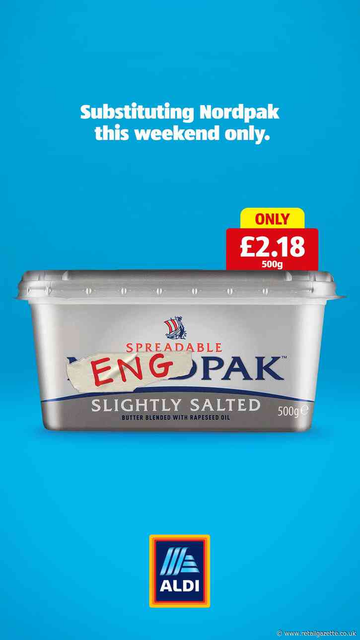 Aldi renames Nordpak butter to show support for England team