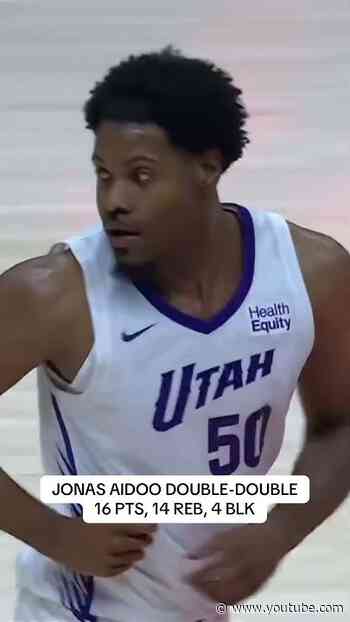 Jonas Aidoo was HOT on the floor tonight scoring a double-double for the Utah Jazz!
