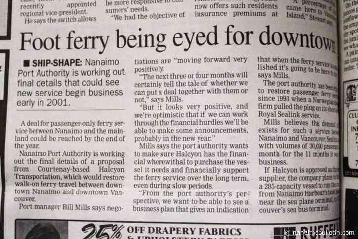 Headline history: Nanaimo Port Authority works on ‘passenger-only ferry’ in 2000