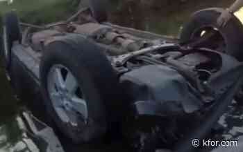 VIDEO: Driver rescued after car overturns in Oklahoma City creek