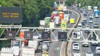 Long delays on motorway after car and lorry crash
