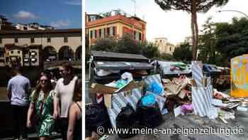 Wenige Meter vom Ponte Vecchio entfernt stapeln sich die Müllsäcke: Florenz versinkt im Müll