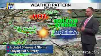 Hot temperatures and isolated storms continue into the weekend