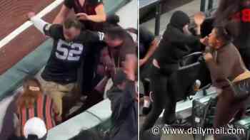 Disgusting moment man is seen punching and stomping on woman as San Francisco Giants baseball game descends into brawl