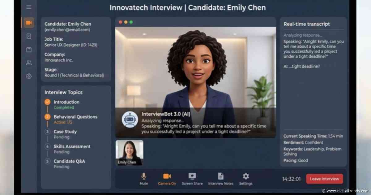 The face on an AI interviewer may matter as much as the decision it makes