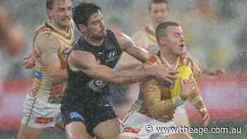 AFL LIVE: ‘Footy IQ shines through’ as Ginnivan, Hawks lead Blues at soggy MCG