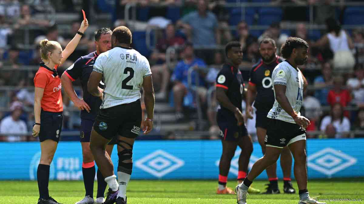 Hollie Davidson gives permanent red card in Fiji v England after awful incident