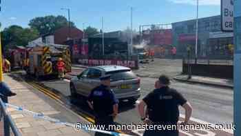 Smoke billows from huge Sofa Superstore fire after van and lorry burst into flames in car park