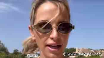 Pregnant Vogue Williams, 40, wows in yellow bikini as she gets beach day ready as she jokes: 'I can't believe how big pregnancy boobs are!'