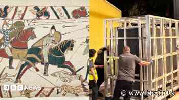 Bayeux Tapestry arrives in UK for first time in 900 years under police guard