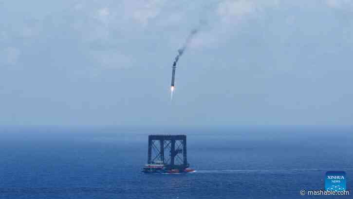 Watch China catch its first rocket booster — in a net