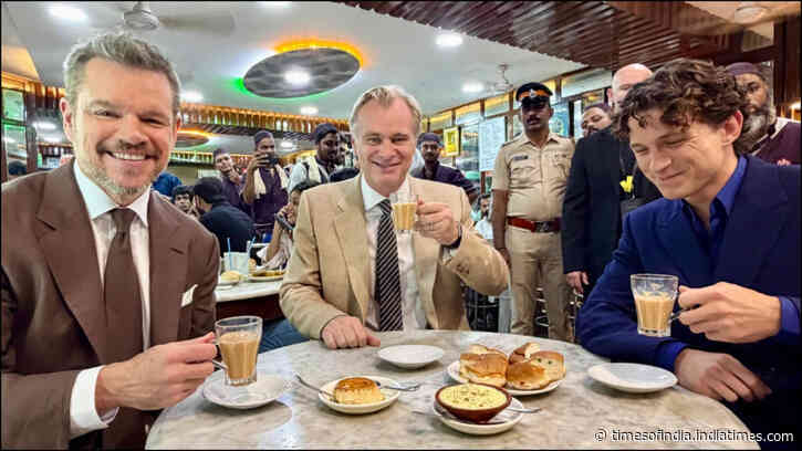‘The Odyssey’ stars drop by for some chai and bun maska snacks