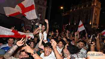 England fans spill out onto the streets after packing out pubs across the country to watch Jude Bellingham carry Three Lions into World Cup semi-final