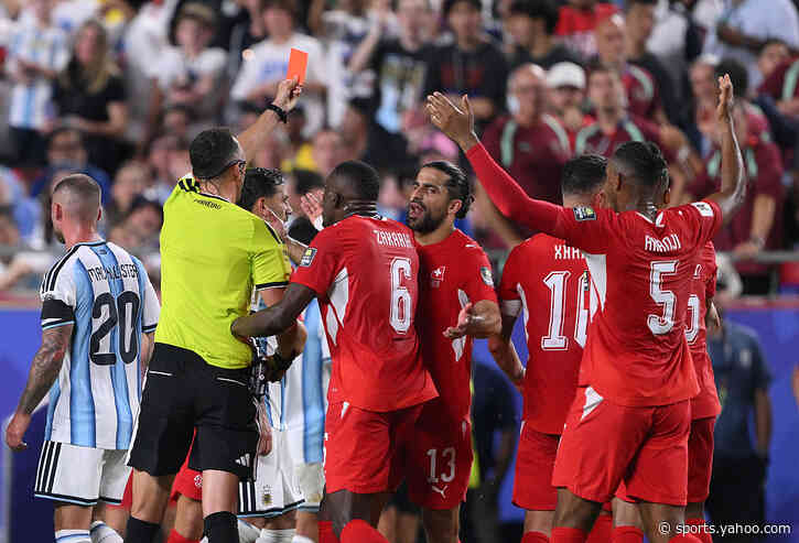 📸 He bursts into tears straight away: Switzerland star sent off for diving!