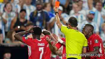 Switzerland's Breel Embolo breaks down in TEARS after being sent off for diving during Argentina World Cup clash - as distraught striker becomes first player to receive a red card via new VAR rule over mistaken identity