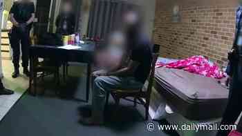 Tense moment former partner of Jana Armstrong is arrested in his dingy room - as he is charged with murder