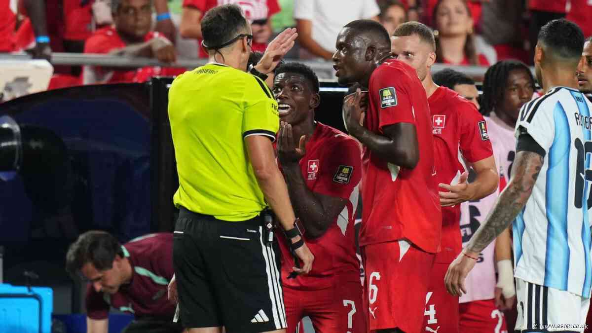 Embolo red-carded for diving after VAR review