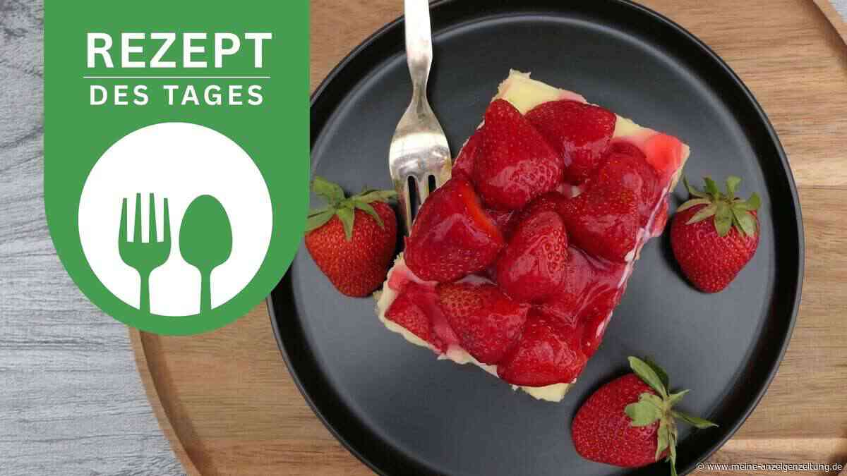 Erdbeerkuchen mit Biskuitboden und Pudding – der fruchtige Klassiker im Sommer