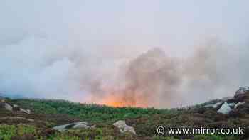 Major blaze breaks out at Welsh mountain as residents 'smell smoke' for miles