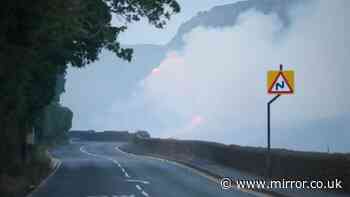 First responders scramble to UK beauty spot for second time in 24 hours as moors go up in flames
