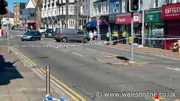 Police cordon in place and man in hospital after assault on busy Cardiff street