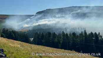 Dovestone moor fire LIVE as blaze rages for second following reports of 'youths setting off fireworks'